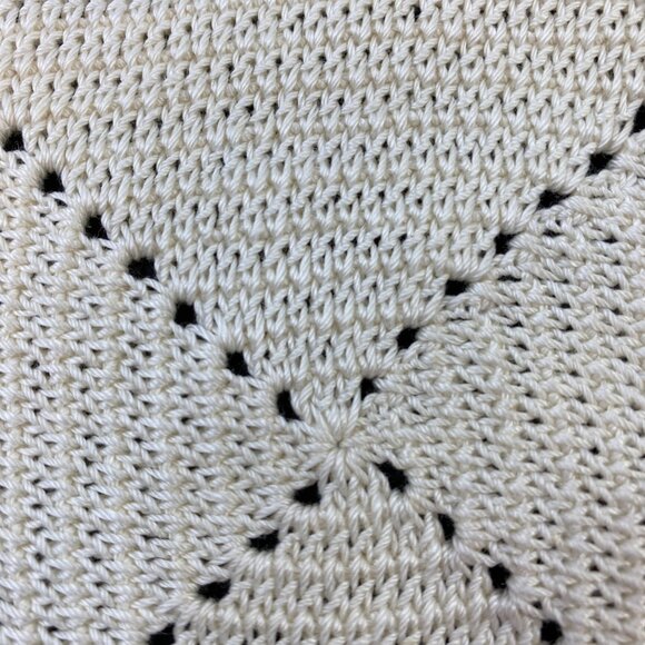 Set of 3 Vintage Handmade Beige Crochet Square Floral Coasters - Picture 4 of 11